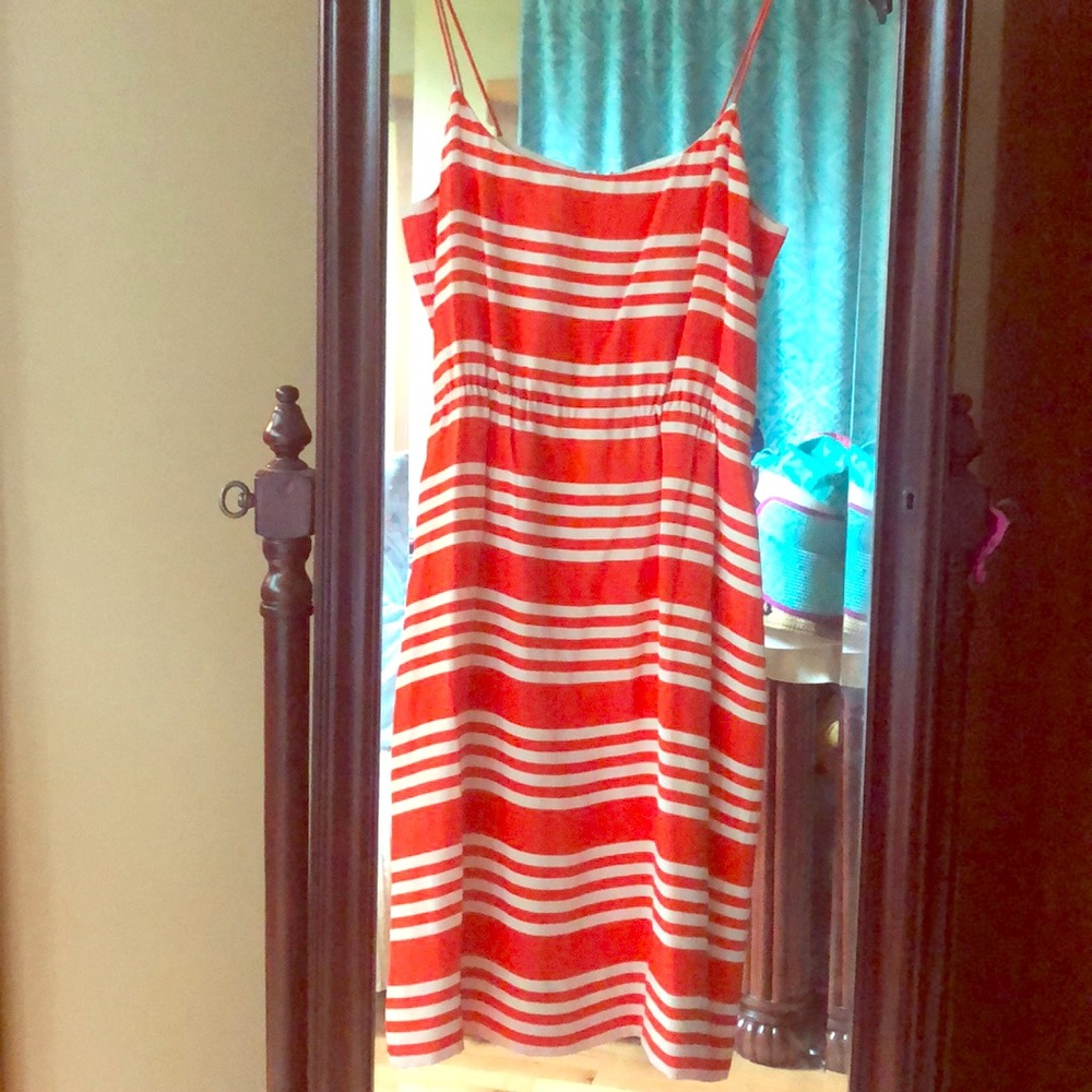 Silk J. Crew striped dress